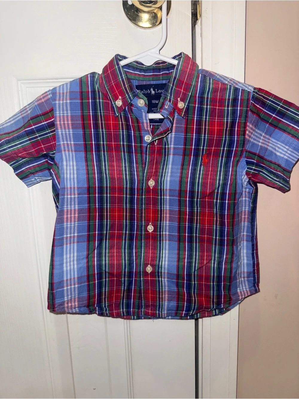 Ralph Lauren Red, Blue & Green Plaid Button-Down Shirt - Kids